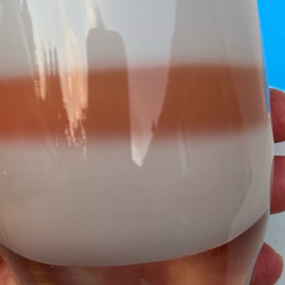 Glassy Baby Cream and Brown Glass Vase - Picture 5 of 7